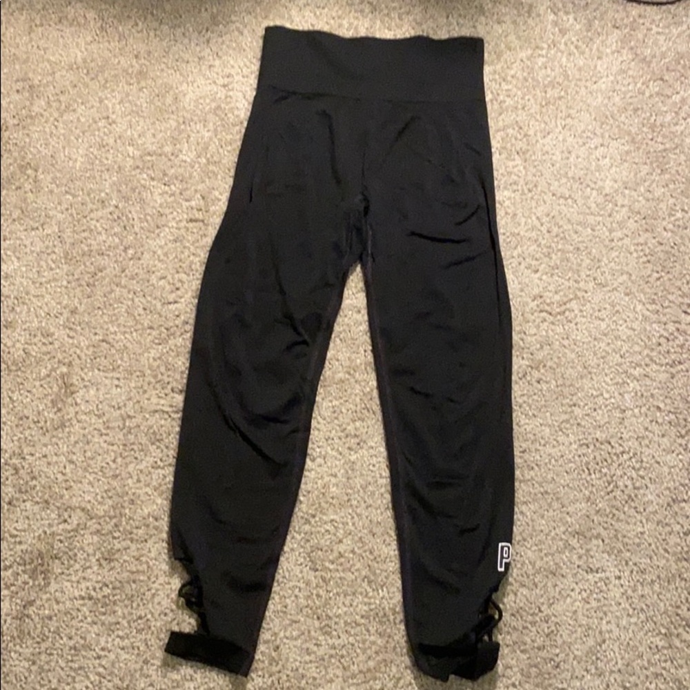 Pink black leggings